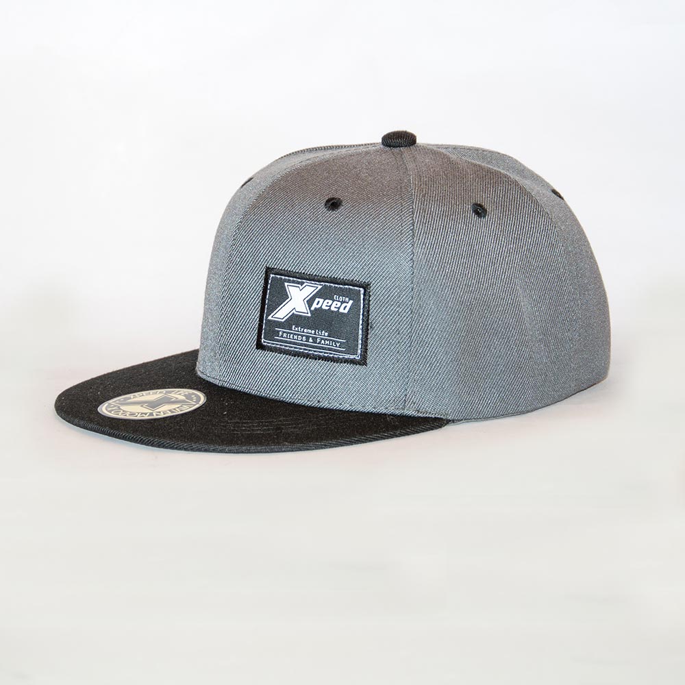 Xpeed Brand gorra plana gris vicera negra snap cap