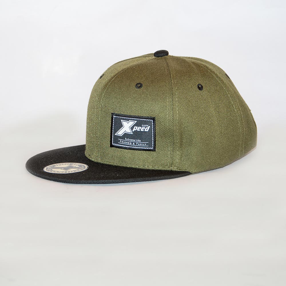Xpeed Brand gorra plana verde vicera negra snap cap